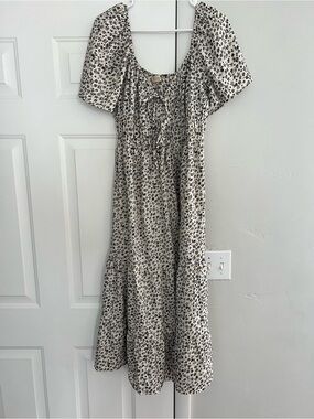 Indulge Cream Maxi Dress with Black Floral Print
